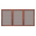 United Visual Products Double Door Enclosed EZ Tack Board, 48"x36", Cherry/Blue UV103EZ-BLUE-CHERRY